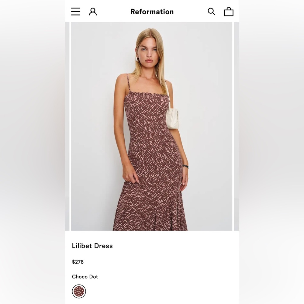 Reformation Brown Patterned Midi Dress - Picture 8 of 10